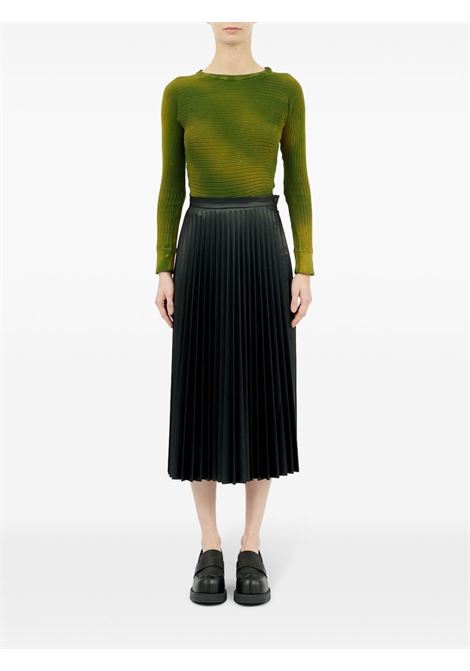 pleated midi skirt woman black in viscose MM6 MAISON MARGIELA | S52MA0195 S53057900
